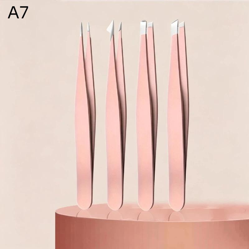 4Pcs Eyebrow Hair Removal Tweezers Set Rust-proof Stainless Steel Splinter Tool Ideal Gift for Women Beauty Lovers