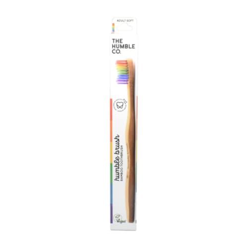 THE HUMBLE CO. Humblebrush Toothbrush for Adults, Rainbow, 19cm, 1 Piece
