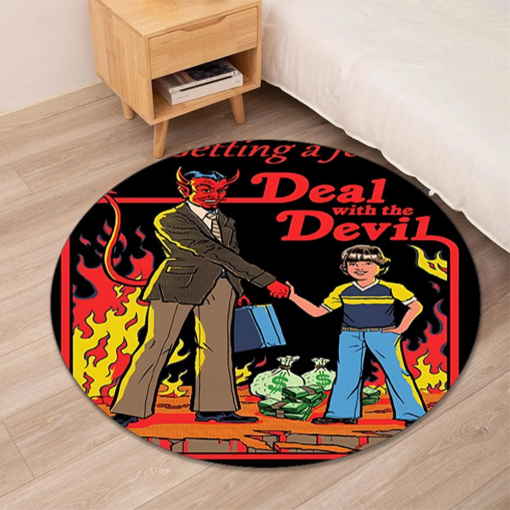 Steven Rhodes Printed Round Rug Carpet Chair Rug Area Rug Entryway Doormats,for Office Chair Living Room Bedroom Kitchen Room.