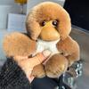 [Cute Little Monkey] Real Rex Rabbit Hair Car Keychain Pendant Ins Internet Celebrity Plush Doll Bag Pendant