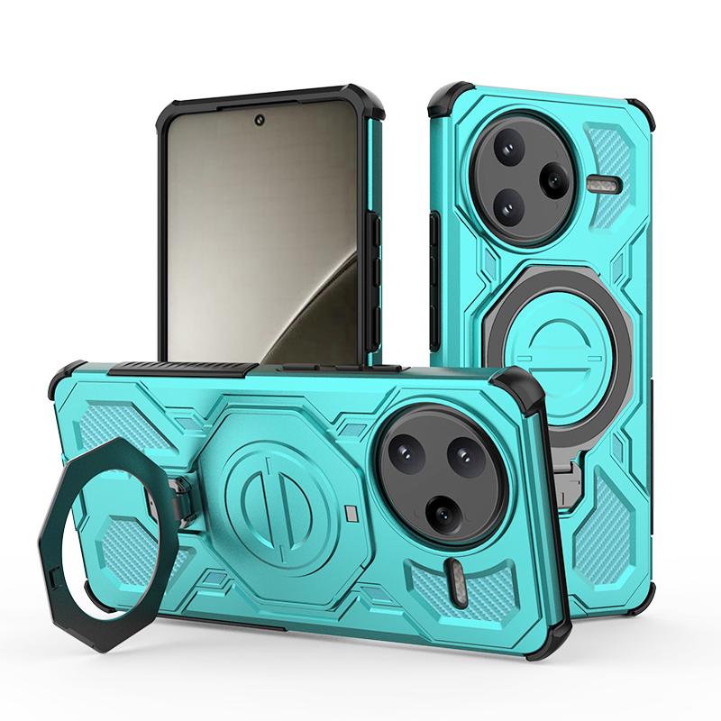 KEYSION Shockproof Magnetic Case for POCO F7 Pro 5G Upright Live Metal Ring Stand Phone Back Cover for Xiaomi POCO F7 Ultra 5G
