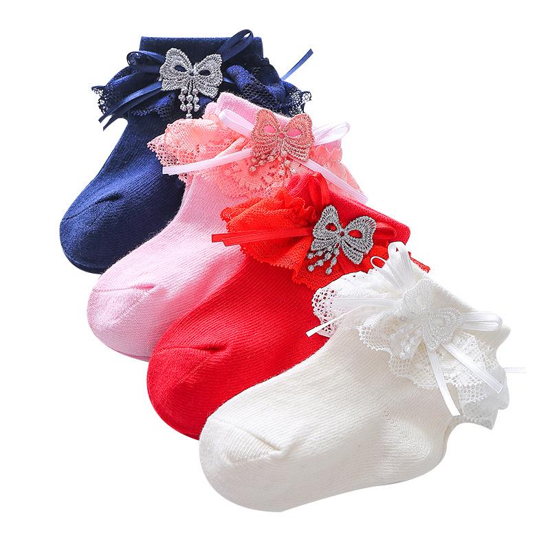 New Autumn/Winter Lace Dance Socks for Baby Girls and Children.