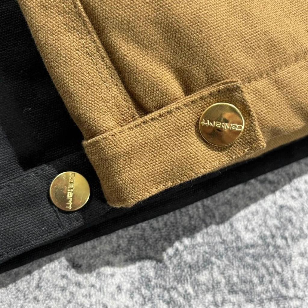 Detroit J01 Těžká canvasová bunda z čisté bavlny s retro klopou