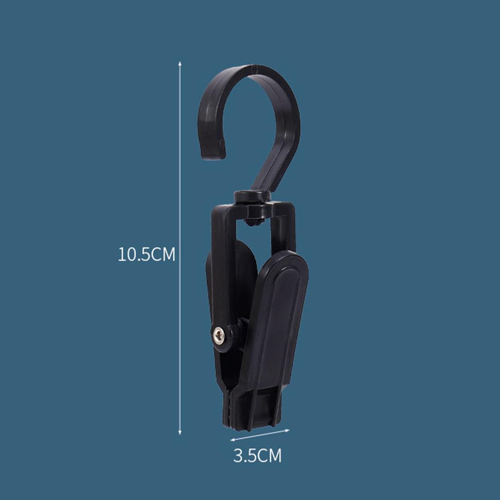 10pcs Clothes Hook Clips Multi Purpose Strong Load Bearing Rotatable Plastic Hat Hanging Clips for Socks Curtains