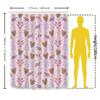 Bathroom Shower Curtain Set with Candy Cane Pattern for Christmas Decorations Pink Waterproof Fabric for Bathrooms