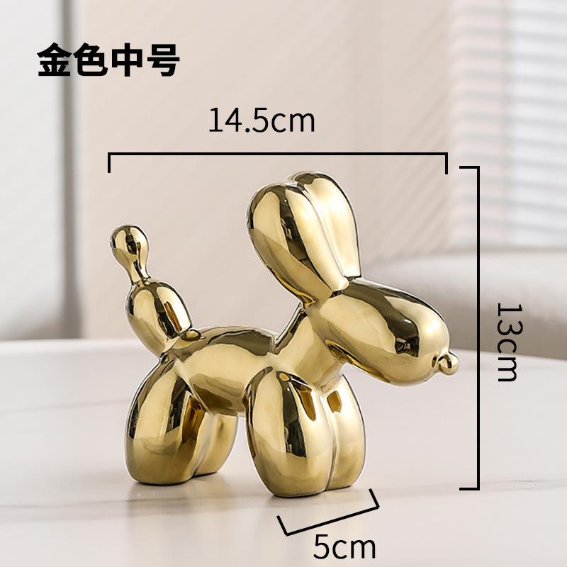 European Ceramic Gold-plated Balloon Dog Decoration Home Decoration Living Room Decoration Creative Animal Desktop Decoration