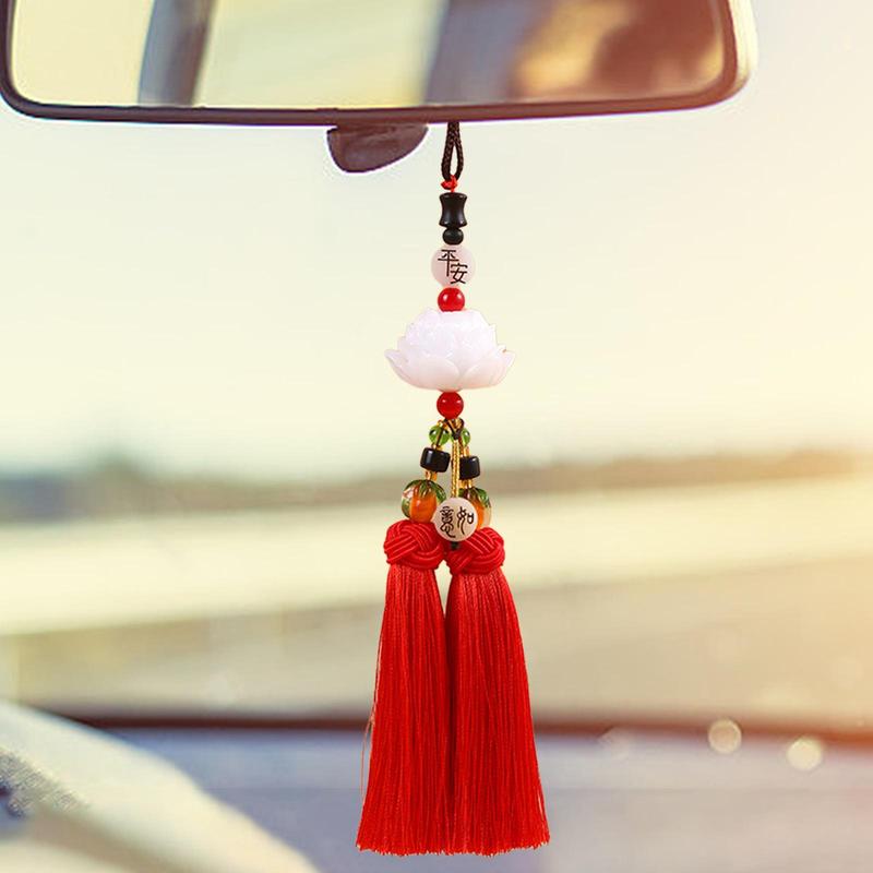 Resin Car Pendant Tassel Feng Shui Rearview Mirror Ornament Auto Interior Decoration for Home Office SUV