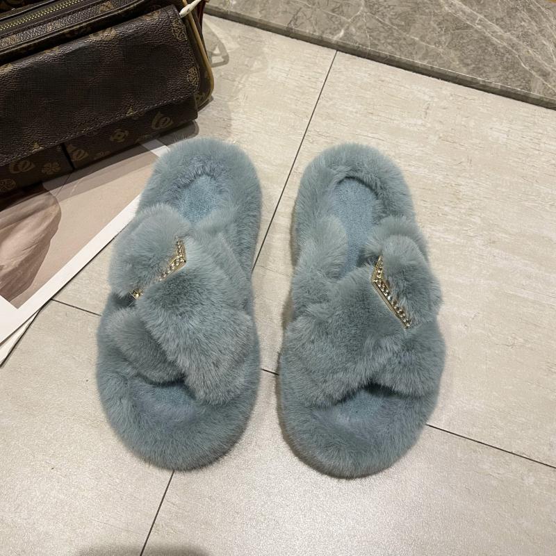 Autumn and Winter Fashion Plush Slippers Women Casual Warm Slippers Indoor Ladies Slippers