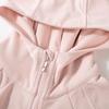 Women's Slim-Fit Pink Hooded Zipper Jacket, Sporty Spring/Autumn Style