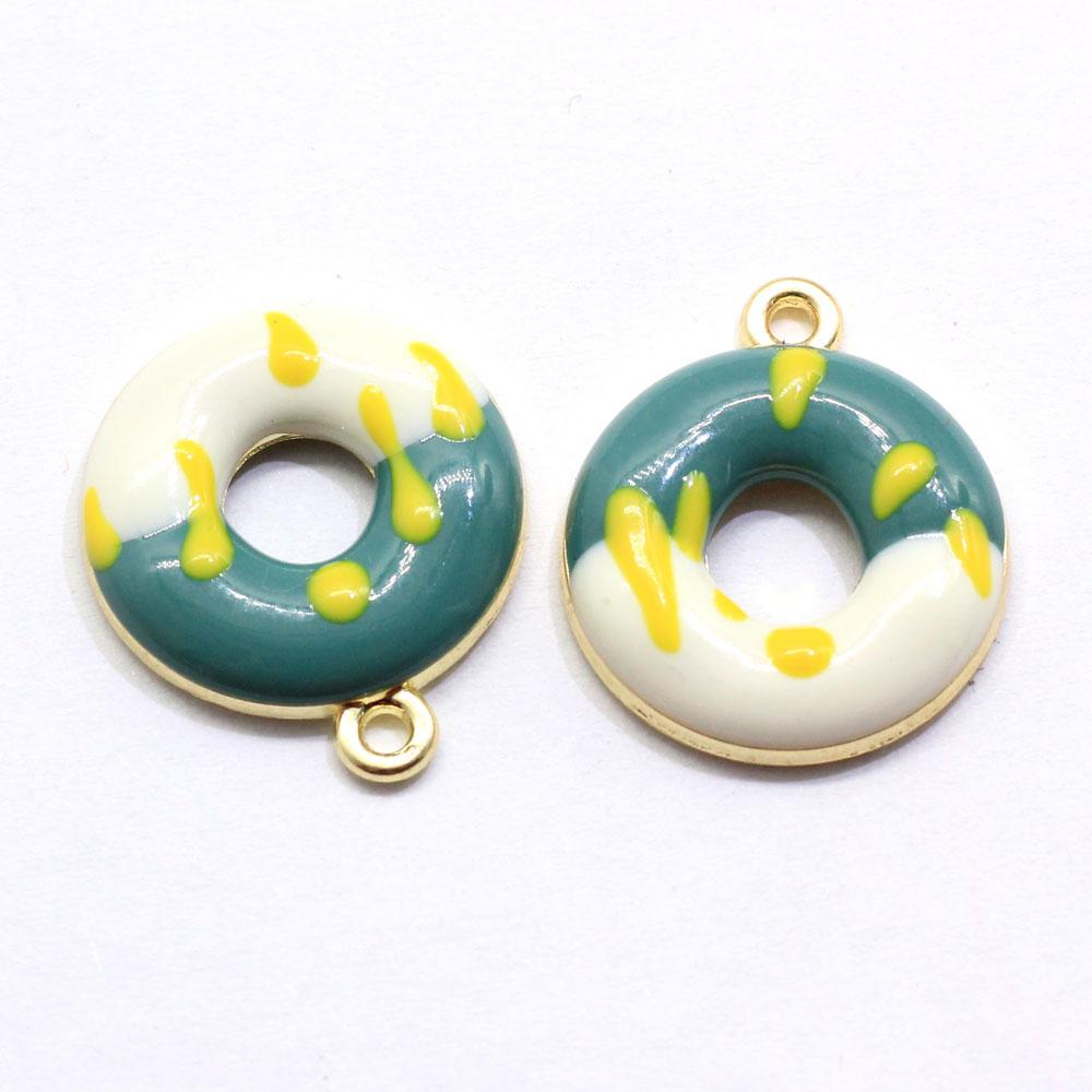 100x Gold Color Ture love Pizza Slice Enamel Charm Pendant Tiny Mini Food Charms Clip on Earrings for Bracelets Cute Gifts Kids