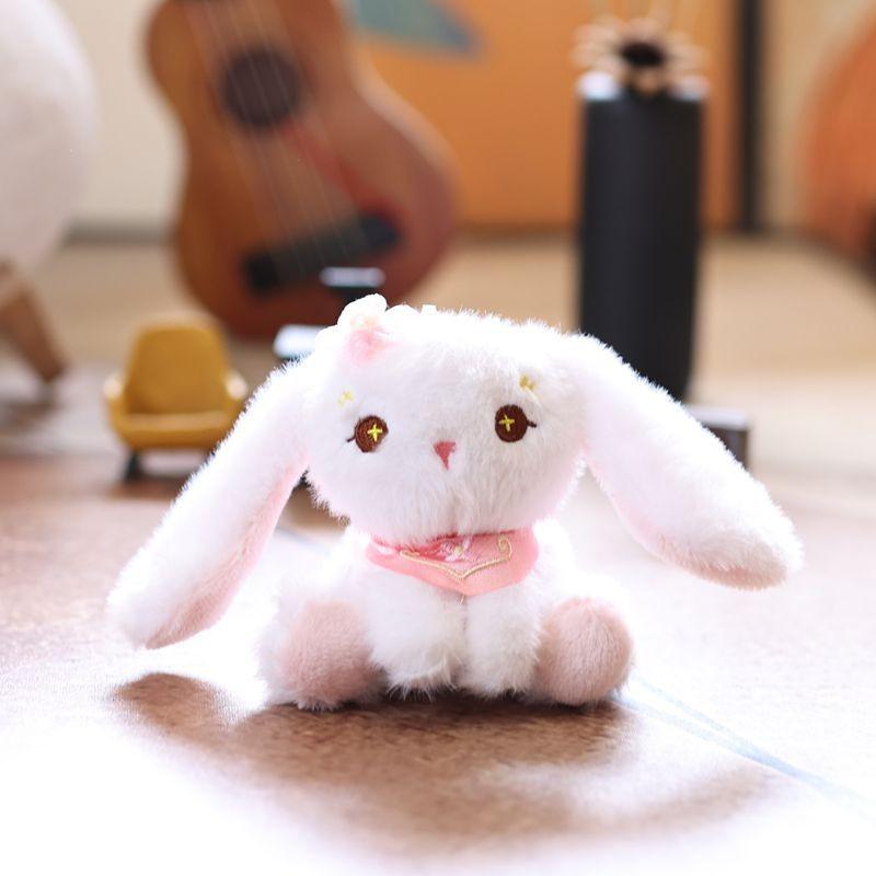 Rabbit White Little Plush Keychain Ultra Soft Stuffed Animal Gift For Teens Kids