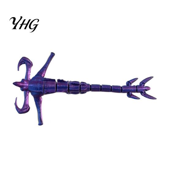 Posable Desktop Ornament 3D Printed Sea Monster Toy, Multi-Joint Articulated Figure, Flexible Mythical Deep Creature PLA Material Decor Fidget