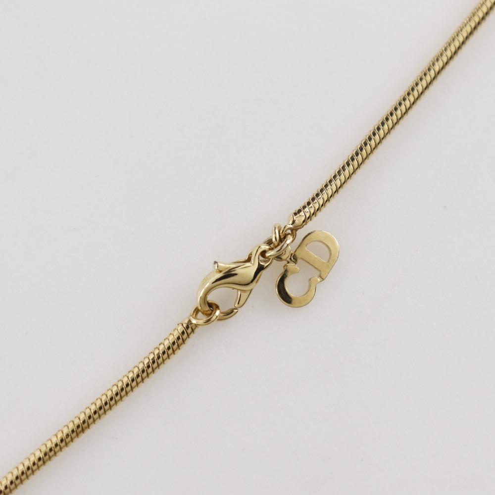 Dior logo Necklace Plated Gold 10.3g Women Used