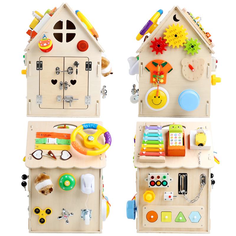 Montessori Busy House Treasure Box: Early Education & Puzzle Unlock for Intellectual Development in Boys and Girls