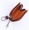 Black/Brown Smart Car Key Case Remote Leather Housing Anti Scratch Cover Bag Pouch Key Protector Auto Accessories 9.5*5.5*2.5cm