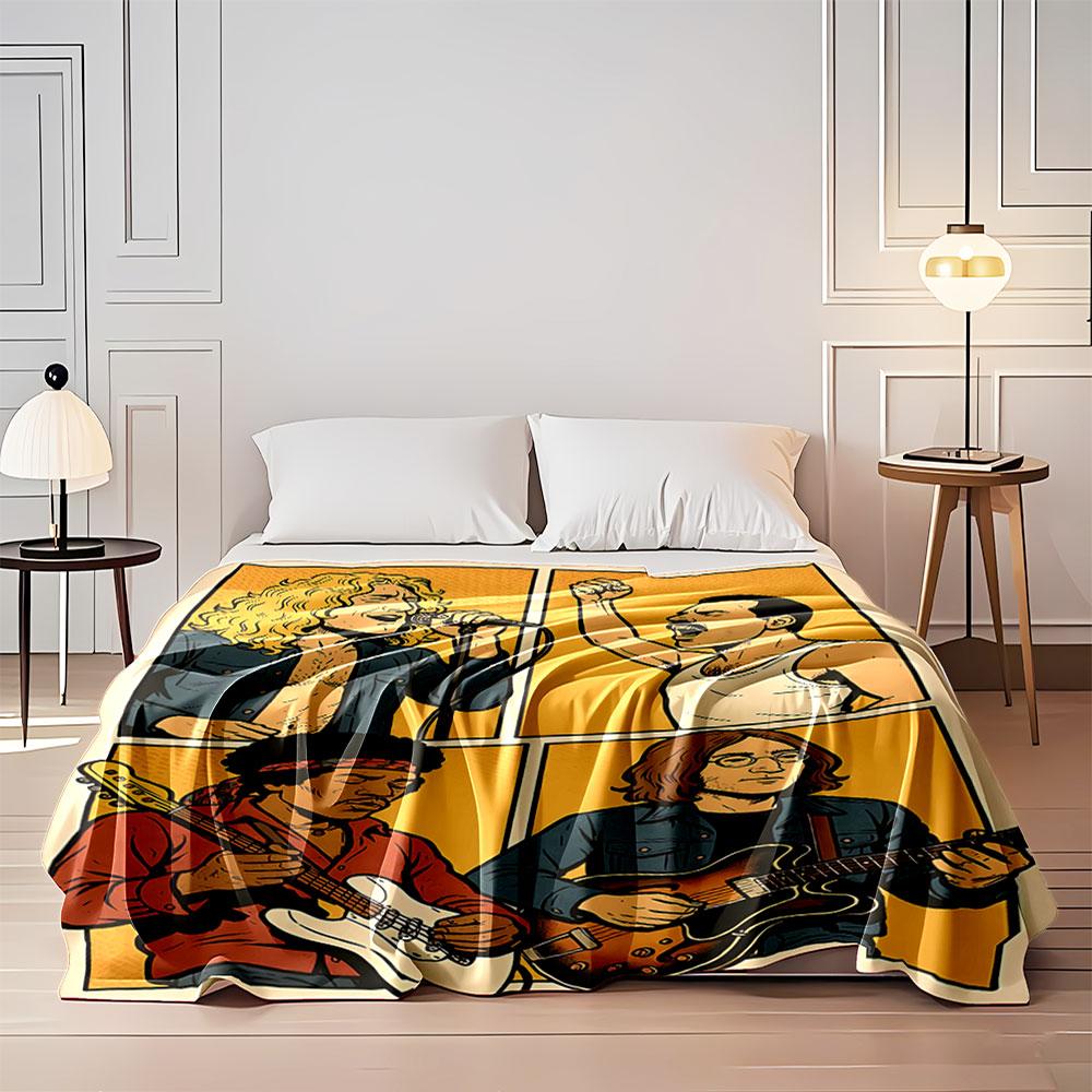 Rock Legends Cartoon Blanket for all seasons blanket lunch break throw gift