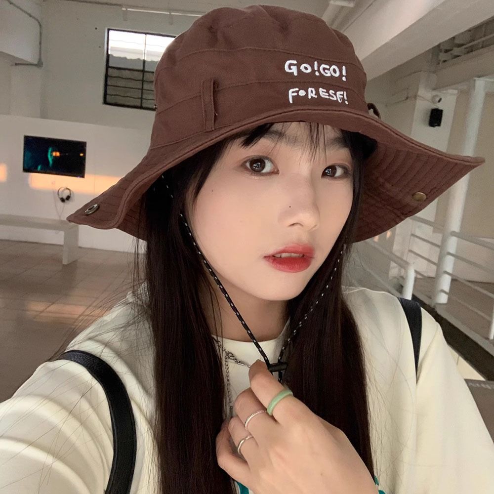 Big Brim Bucket Hat Y2K Sun Protection Hat Fashion Fisherman Hat  Hiking