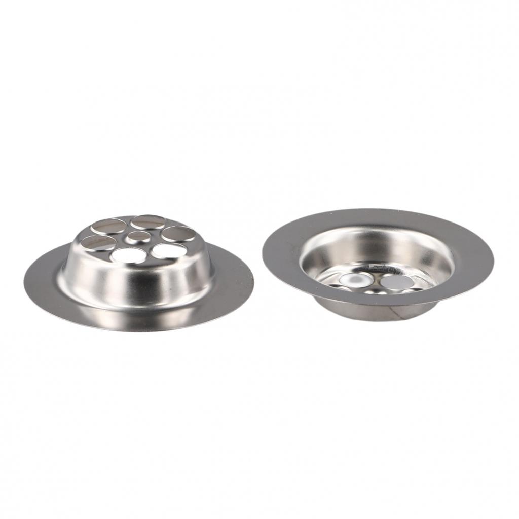 2 Set Bath Hole Spare With Screw 70mm Silver Lids + Screws Stainless Steel