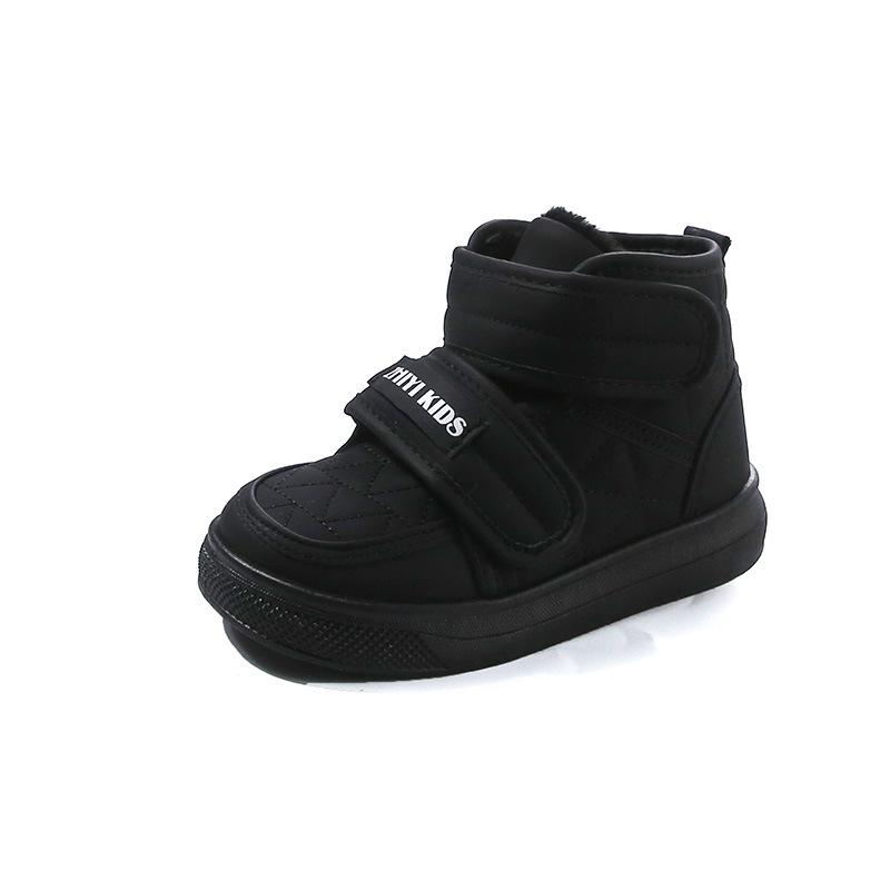 

Keep Warm Outddor Children Winter Snow Boots Geometry Pattern Warm Ankle Boot Girl Flat Fashion Cotton Shoes for Kids Boy H11151 26 чорний