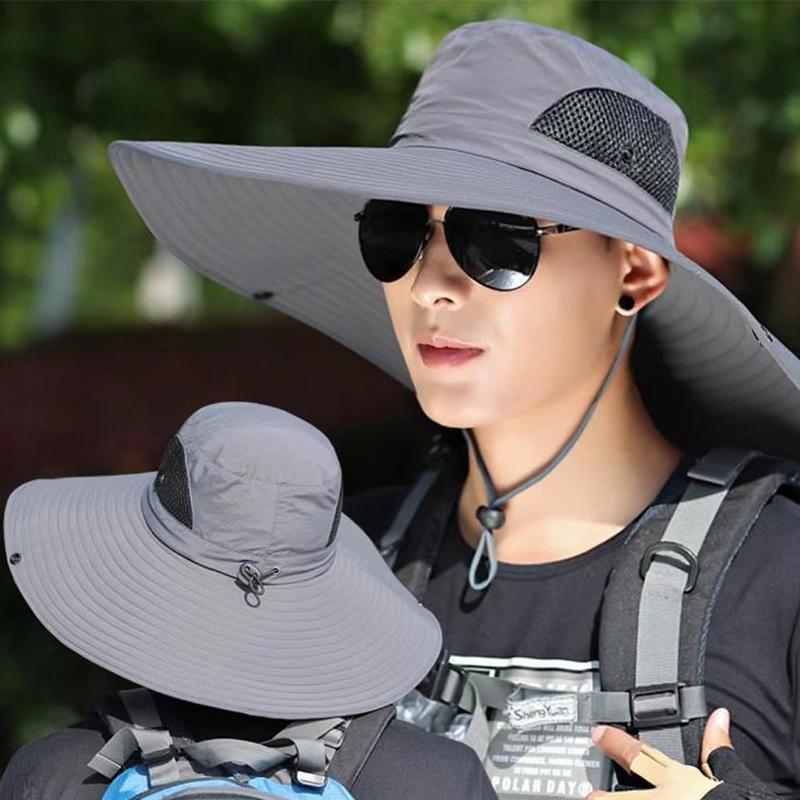 Summer Sun Hats Uv Protection Outdoor Hunting Fishing Cap For Men Women Hiking Camping Visor Bucket Hat Removable Fisherman Hat