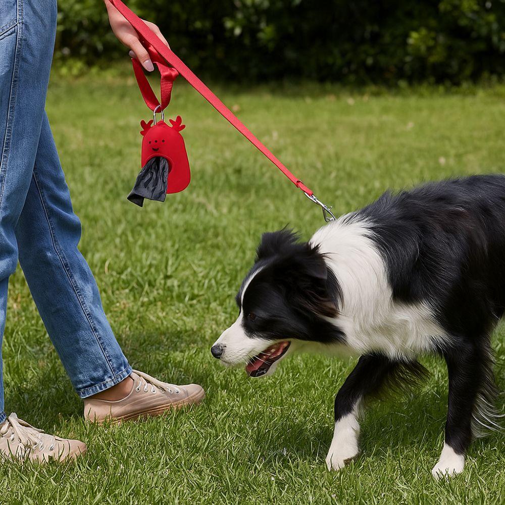 Silicone Puppy Poop Bag Carrier Cartoon Pet Waste Bags Holder Cute Garbage Bag Storage Box  Outdoor