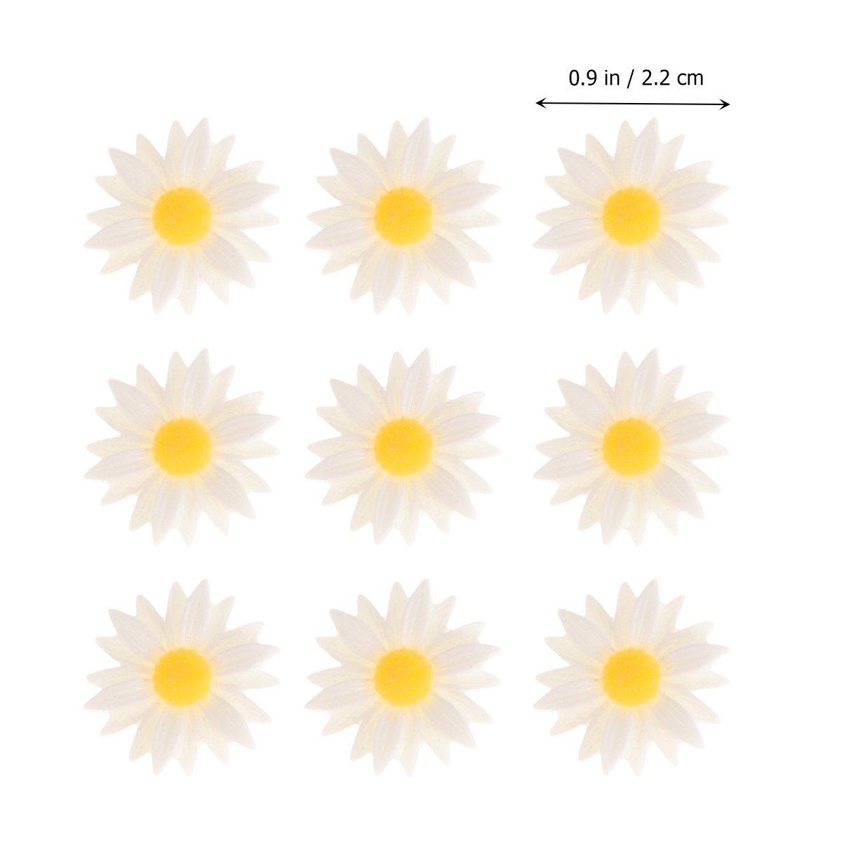 

20Pcs 13Mm White Plastic Artificial Daisy Flowers Craft Supplies for Scrapbooking Home Decor Resin Flower Accessory Flower Beads Size 3
