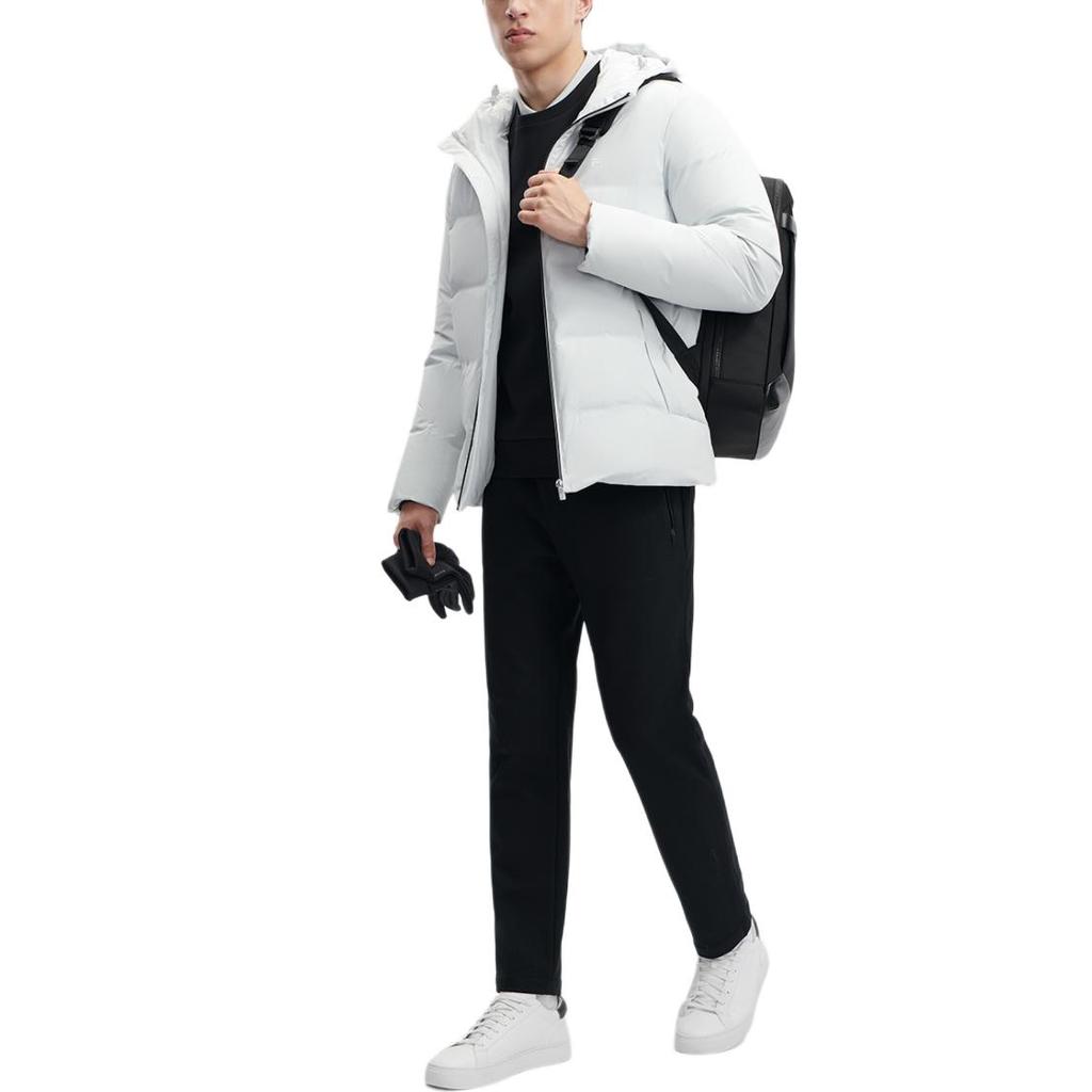 Fila 2023 Winter New Basic Casual Comfortable Warm Hooded Jacket Men Jacket Phantom-Gray F11M342908F-GY