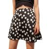 Leopard Floral High Waist Zip Skirt Women's Leopard Print Floral High Waist Zip Skirt