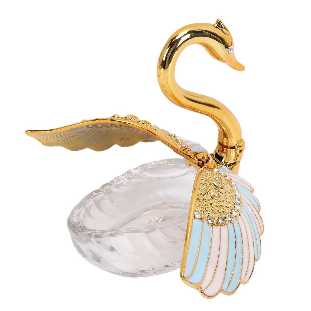 Sugar Container with Spoon Decorative Swan Shaped Plastic Glass Seasoning Jar for Sugar Salt Coffee Tea