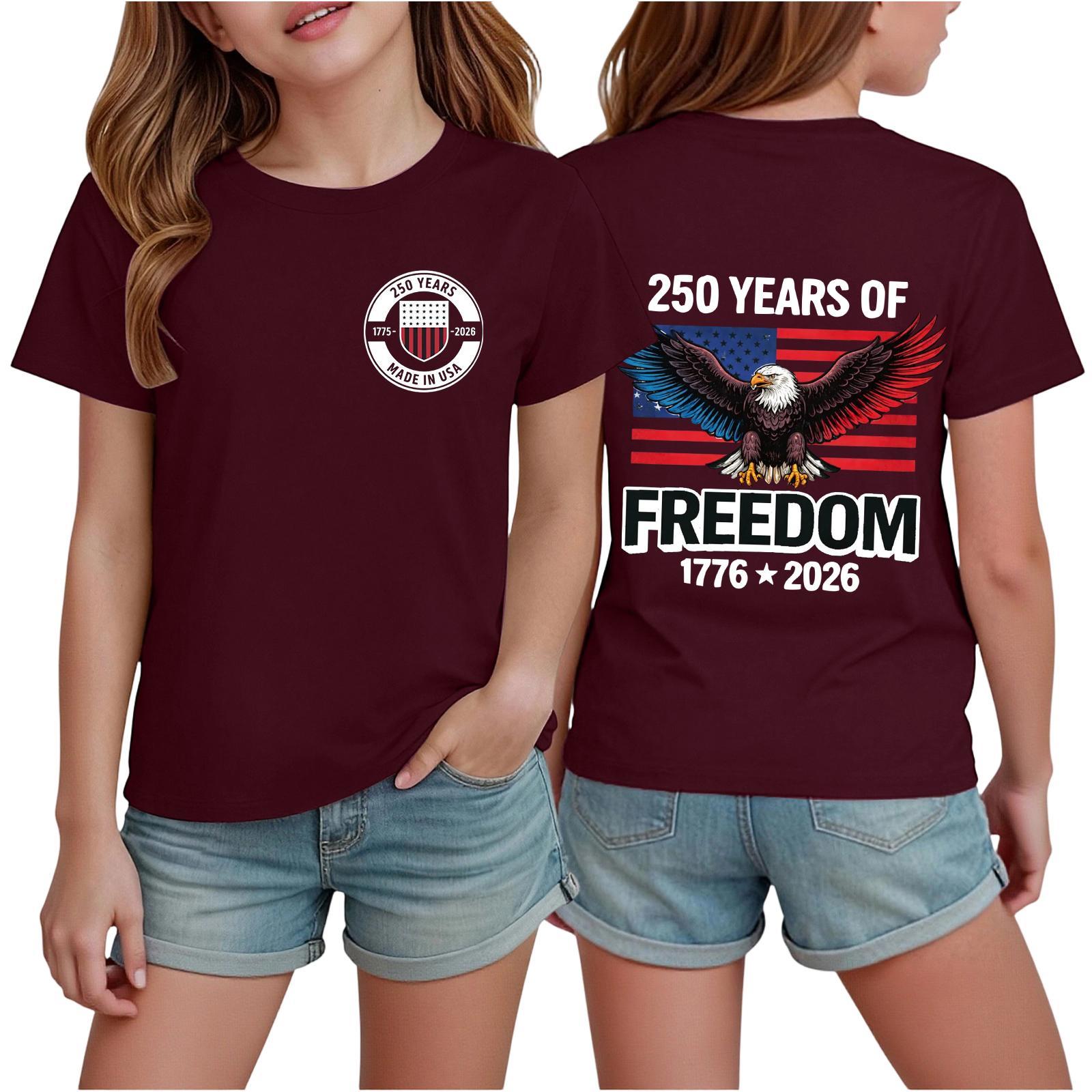 Boys And Girls Printed Fashion Casual Short-Sleeve T-Shirts 110 винный