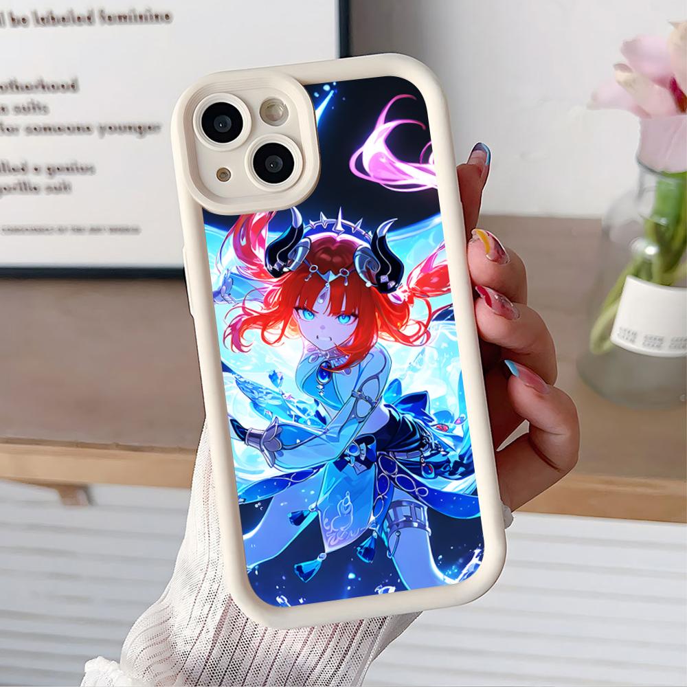 

Game GI Nilou Thicken TPU Mobile Phone Case for iPhone 17 16 15 14 13 12 11 Air Pro Max Plus Colorful Cover iPhone 14 Plus