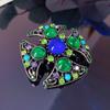 Novelty Vintage Brooch Vintage Atmospheric Trend Glaze Rhinestone Material Set Apparel Accessories Pin