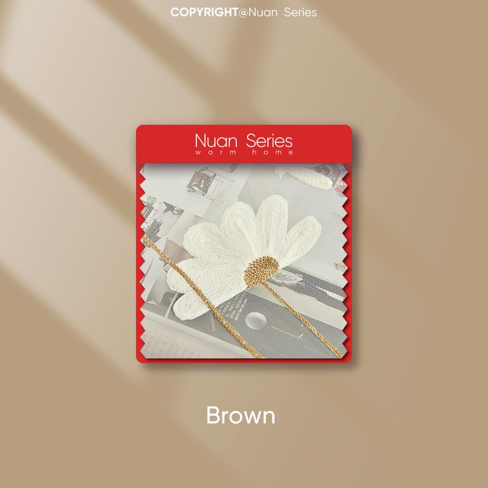 

1 шт. серия Nuan 10-20% затемнение Ins стиль элегантный и свежий вышитый легкий белый прозрачный тип занавески крючки для гостиной спальни домашний декор W150cm x L200cm коричневый