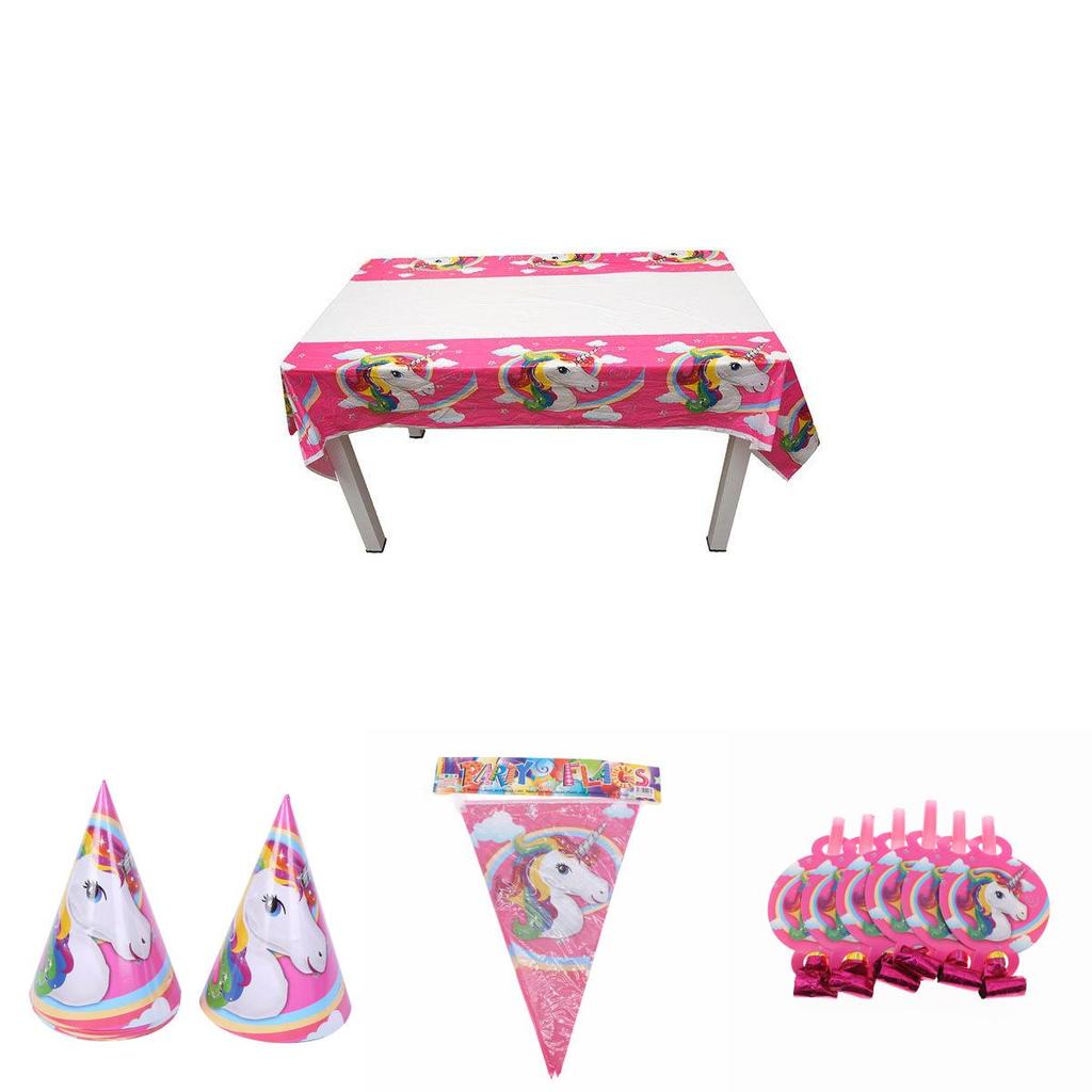 Enchanting Unicorn Kids Birthday Party Supplies Complete With Delightful Plates And Tablecloth