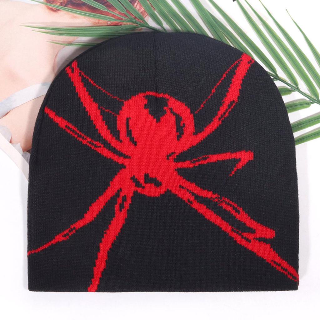 New Jacquard Autumn/Winter Halloween Spider Knit Hat for Men and Women
