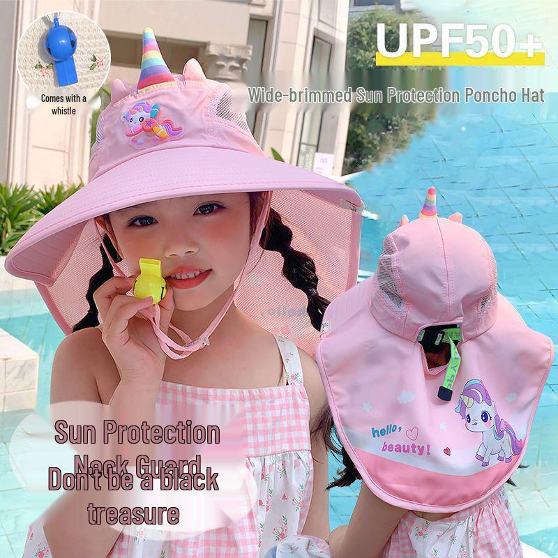Kids' Wide Brim Sun Protection Hat for Spring & Summer – Breathable UV Shield for Boys & Girls