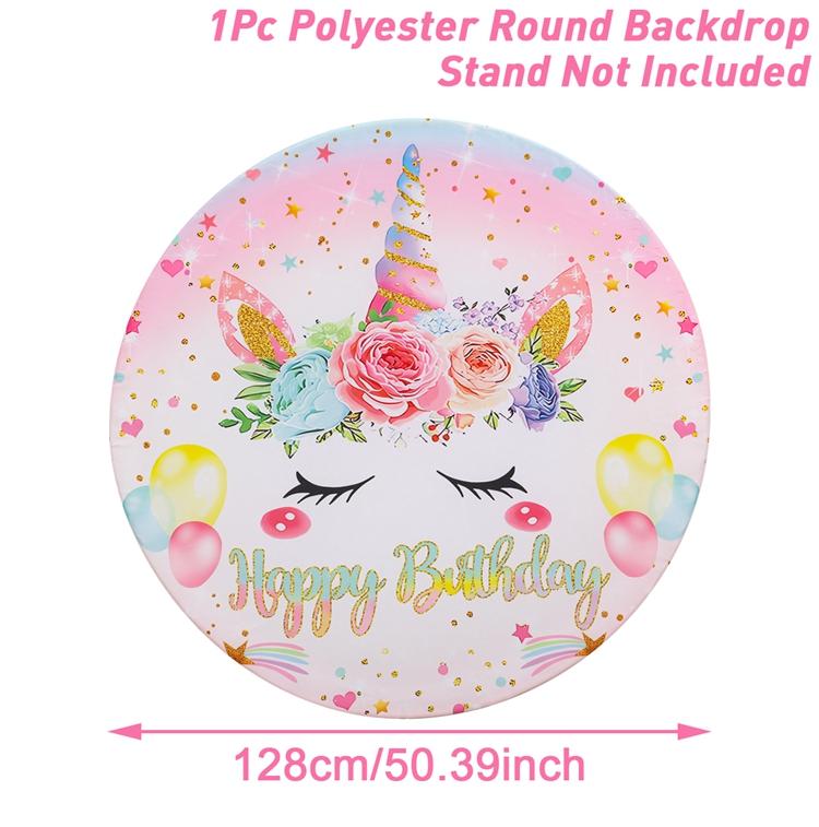 Fundal rotund pentru petrecere de ziua de naștere, unicorn, dinozaur, Flamingo, copii, petrecere de ziua de naștere, decorațiuni pentru copii, duș, cerc, fotografie, fundal, Cove
