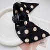 1PC Black and White Polka Dot Satin Streamer Grab Clip Korean Gentle Back Head Disc Hair Non-slip Shark Clip