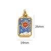 mysterious Personality Tarot card charm for women Oil-Dripping Stainless Steel Gold Color Pendant DIY Making Jewelry Accessories