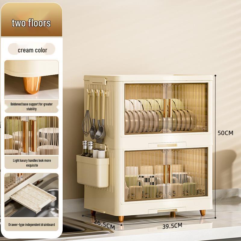 Kitchen Dish Rack with Lid: Bowl, Chopstick, and Cutlery Organizer