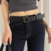 Vintage Three-Row Wide Belt Y2k Women's Dress Jeans Belt Niche Leather Waistband  Spicy Girls