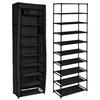 Lea Black Textile Shoe Cabinet