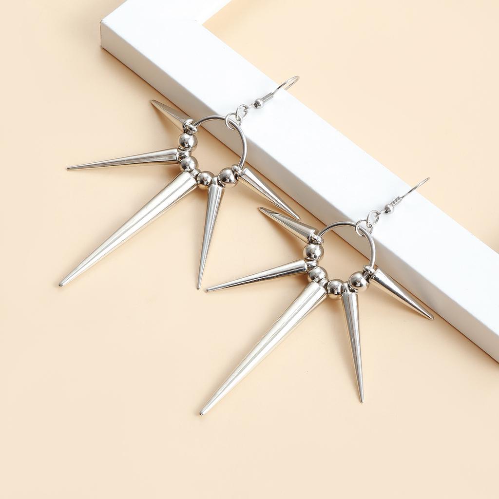 Punk Personality Thorn Earrings Trendy Cool With Spiked Cone Geometric Earrings Hip Hop Neutral Men'S And Women'S Earrings