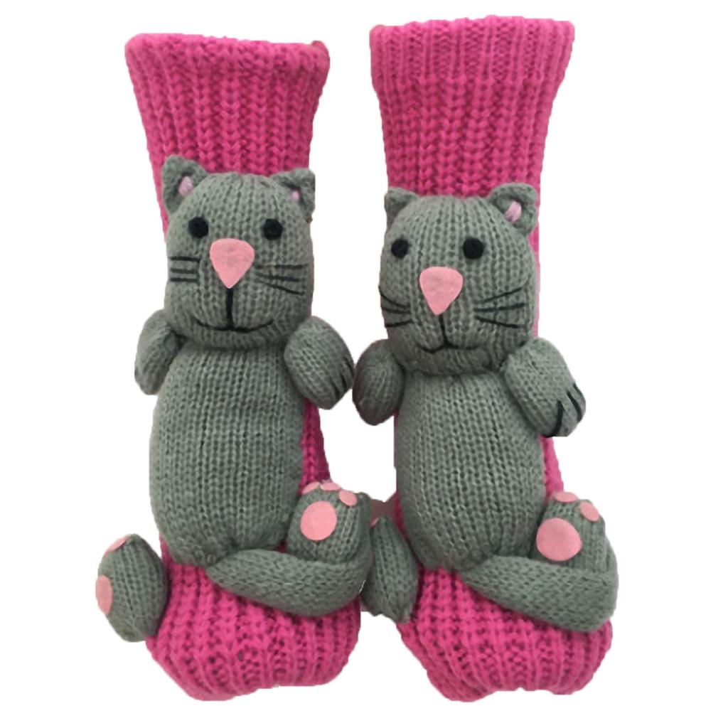 Meias Femininas 3D de Desenho Animado Grossas de Lã, Meias de Chão para Adultos, Meias de Natal