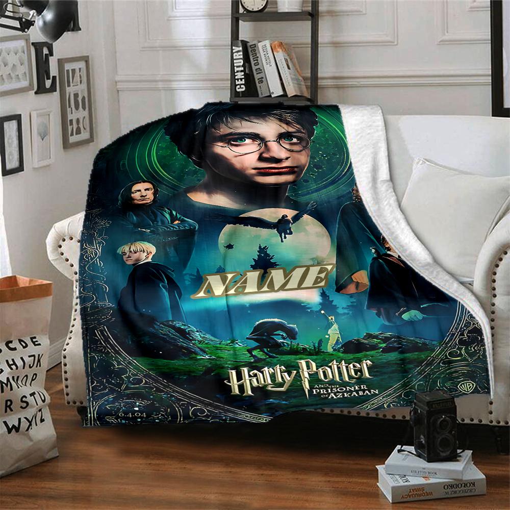 Custom Name Harry Potter Adventure blanket for Couch & Bed, Plush Cozy Fuzzy Blanket Super Soft & Warm Blankets for Fall and Winter. 090863