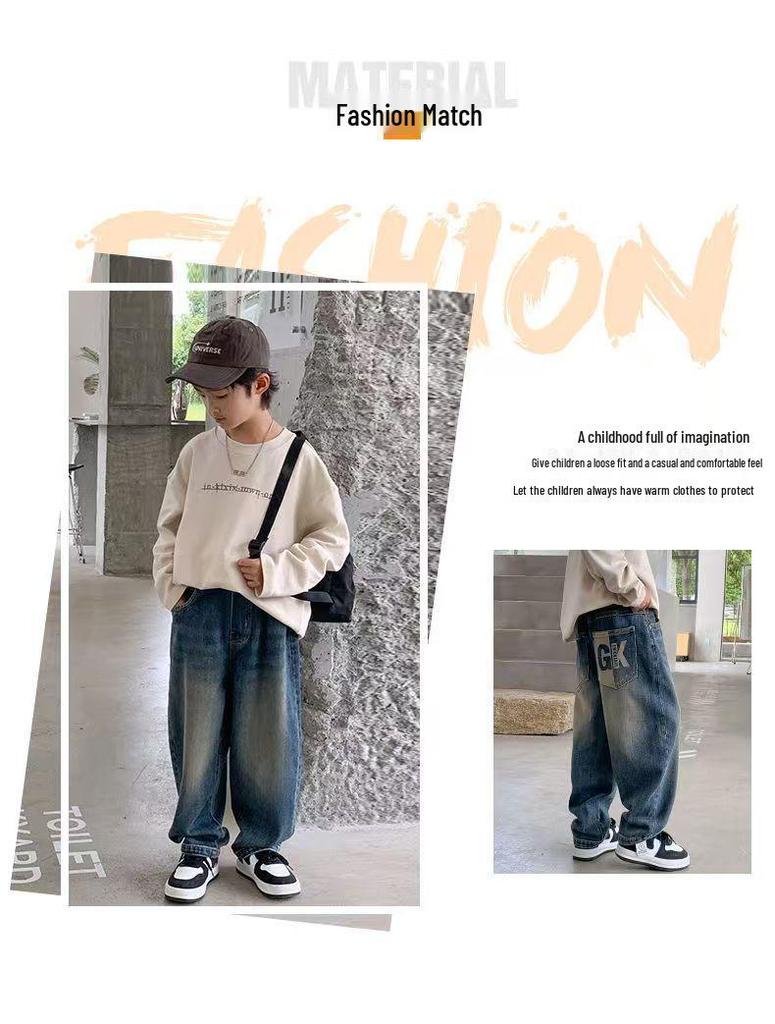 Boys' Casual Jeans - New Spring/Fall Trend - Loose Fit for Mid To Large Kids