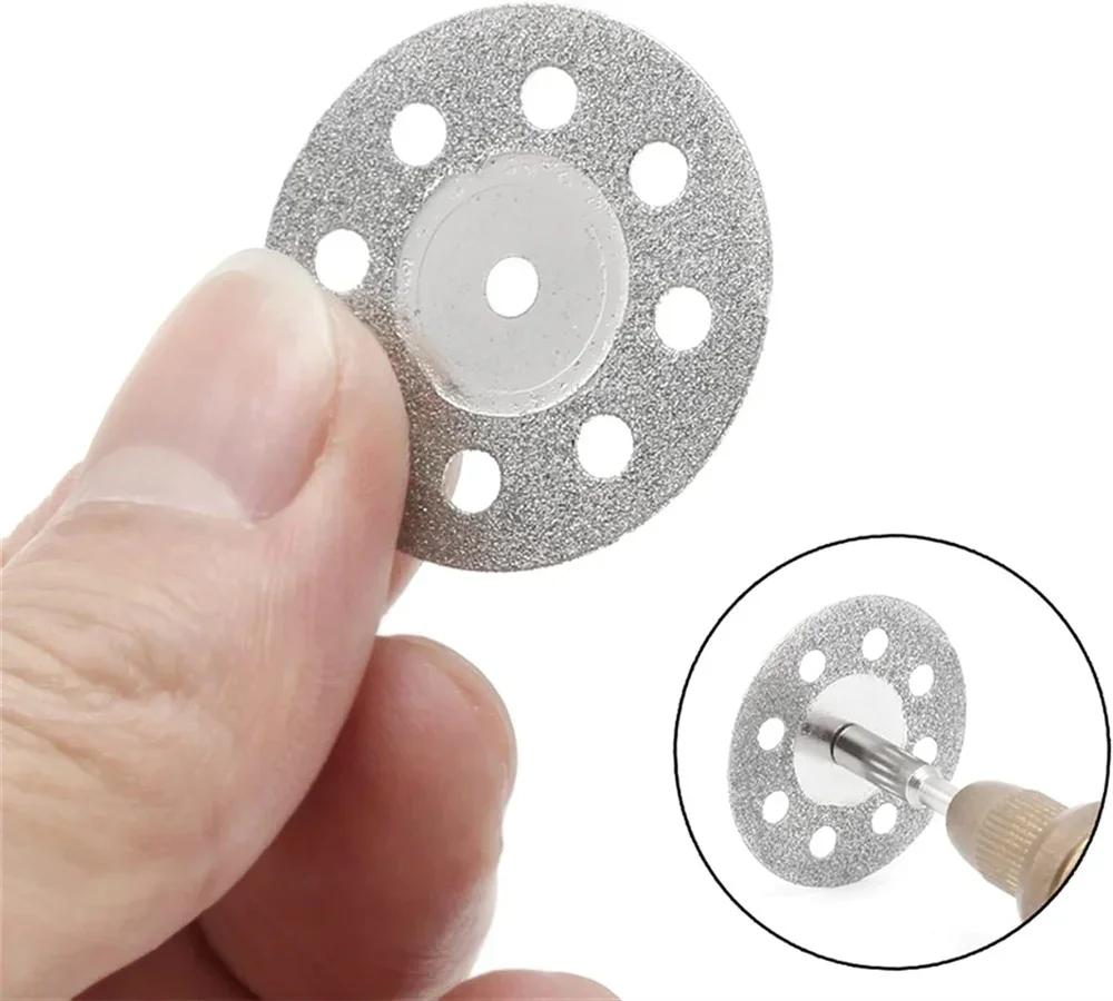 12pcs 22mm Diamond Cutting Disc 3mm Grinding Wheel Mandrel for Metal Cutting Rotary Tool Electric Grinder Parts