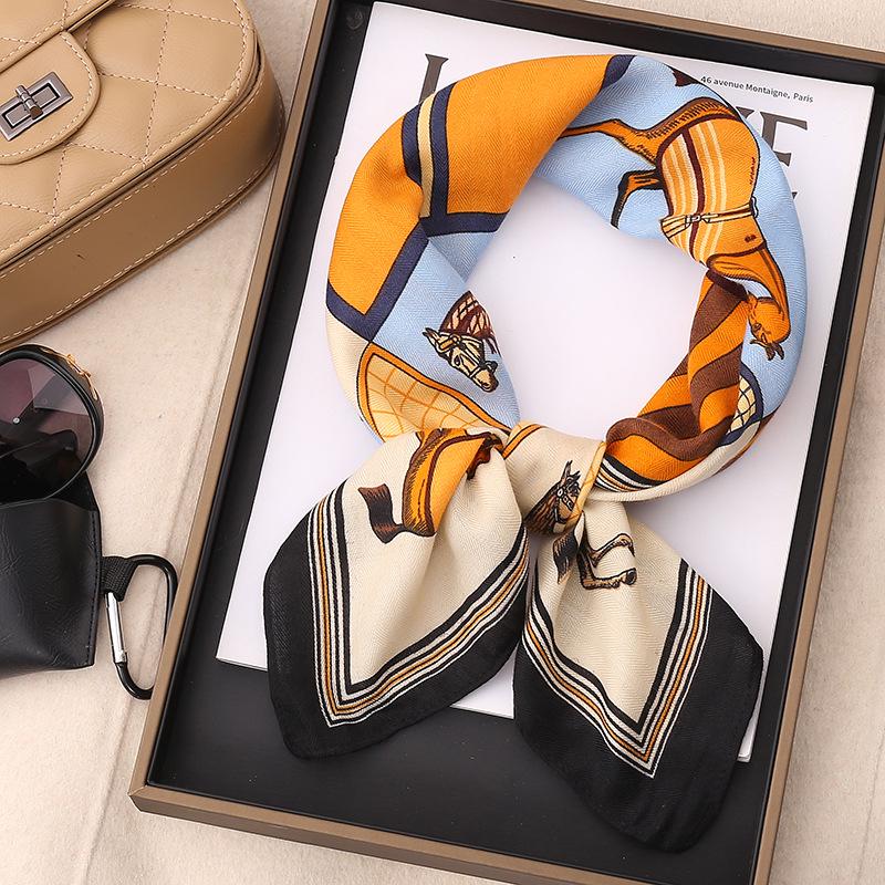 Paisley Patchwork Cotton & Linen Square Scarf for Women - Silk Neck Tie for Shirts, Suits & Waist - Spring/Summer Fashion Accessory