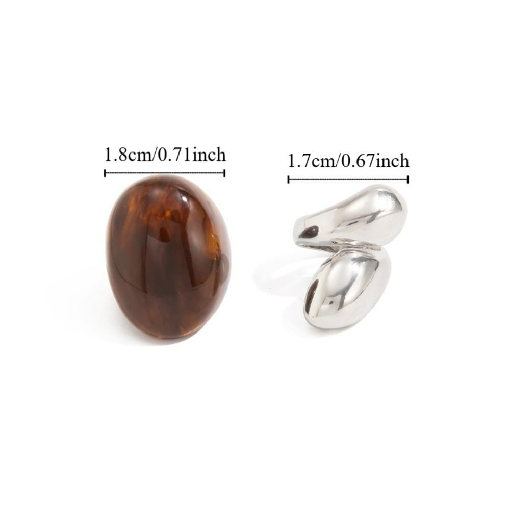 Acrylic Water Drop Rings Smooth Surface Geometric Finger Rings Resin Knuckle Rings Party Jewelry