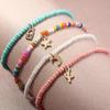 Dww-4 Pieces Bohemian Multilayer Beaded Ankle Bracelet Colorful Women's Ankle Moon and Star Pendant Ankle Beads Elastic Foot Bracelet Summer Beach Jew